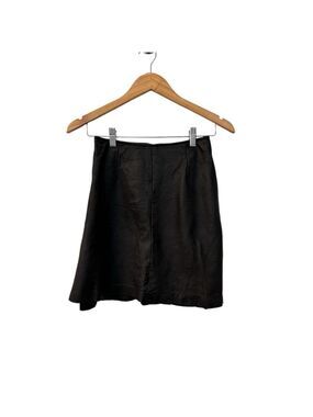Danier Black Leather A Line Skirt Size 4 Vintage